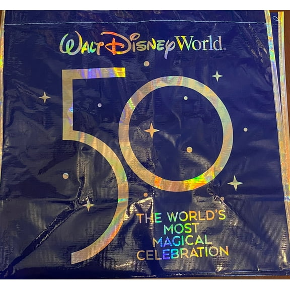 Disney Parks WDW 50th Magical Celebration Large Reusable Tote Bag New