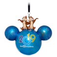 thumbnail image 1 of Disney Parks WDW Chip 'n Dale 2019 Mickey Icon Ball Glass Ornament New with Tags, 1 of 2