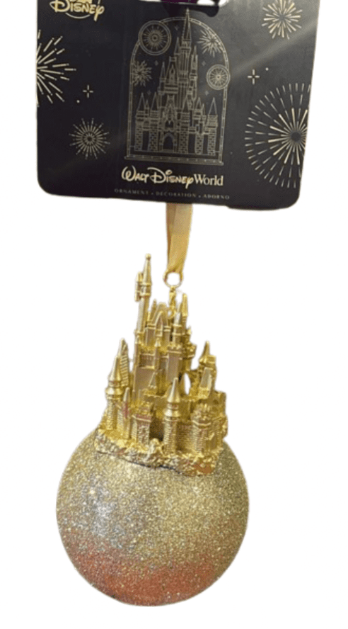 Disney Parks WDW Cinderella Castle Gold Ball Christmas Ornament New With Tag