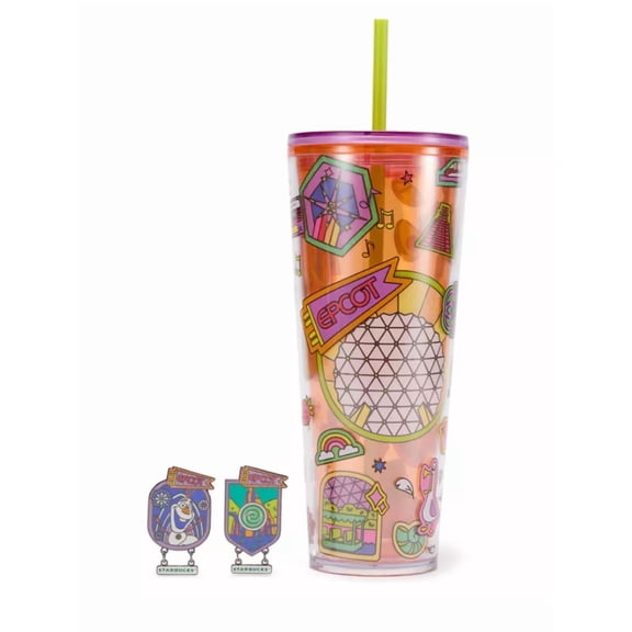 Disney Parks WDW EPCOT Starbucks Tumbler Mystery Pin Blind New With Tag