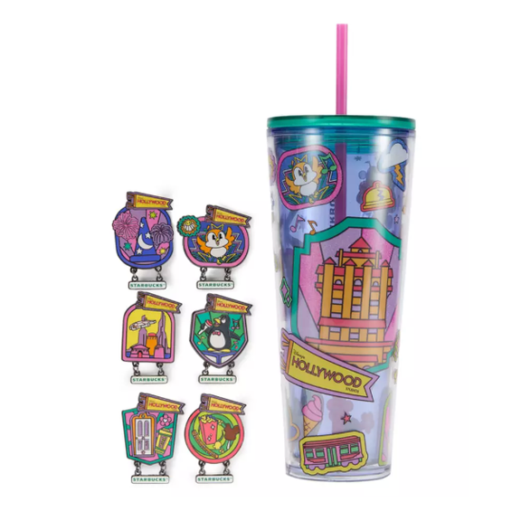 Disney Parks WDW Hollywood Studios Starbucks Tumbler Mystery Pin Blind Pack New