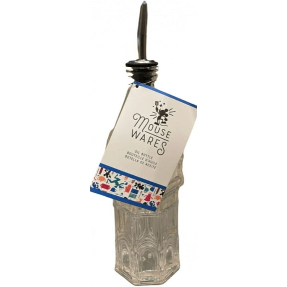 Disney Parks WDW Mickey Mouse Wares Glass Oil Bottle New With Tag