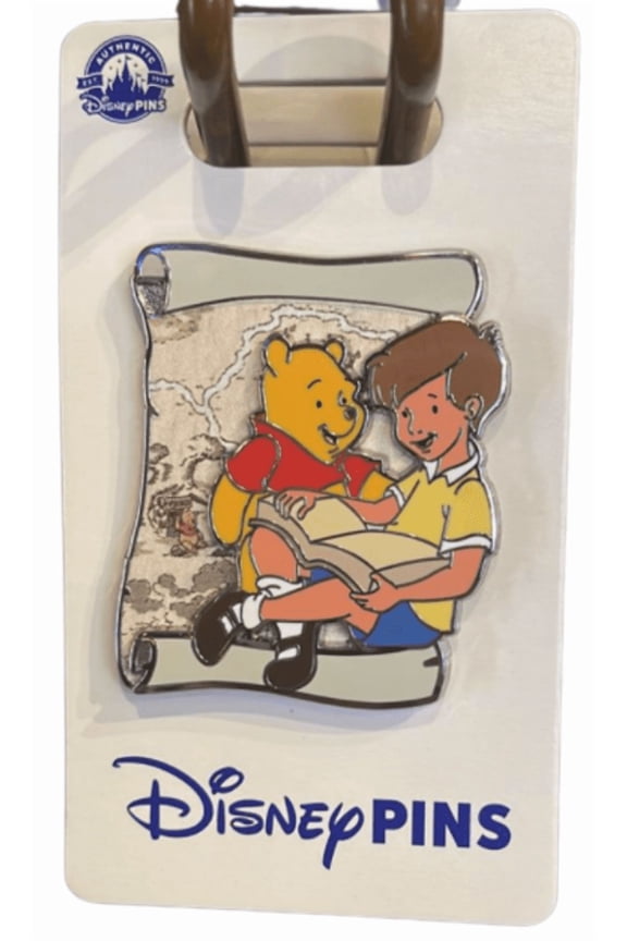 Parks Winnie the Pooh & Christopher Robin Book Pin New With Card