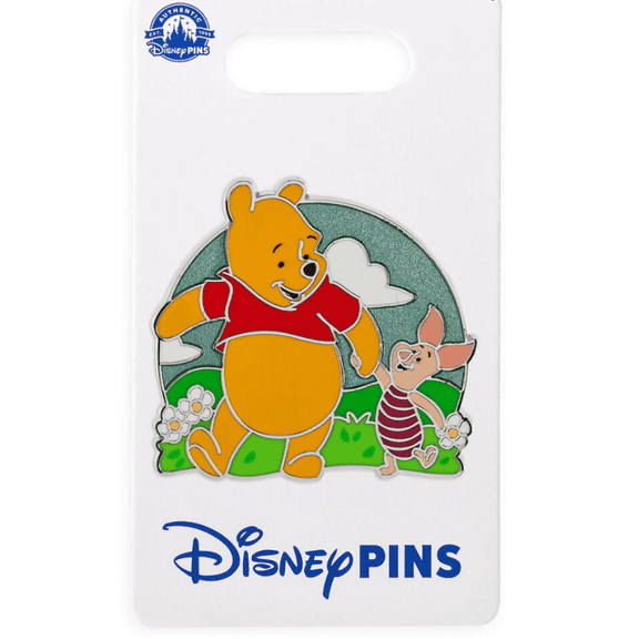 Disney Parks Winnie the Pooh & Piglet Holding Hands Pin New with Card