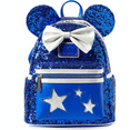 thumbnail image 1 of Disney Parks Wishes Come True Blue Minnie Sequined Mini Backpack New With Tag, 1 of 3
