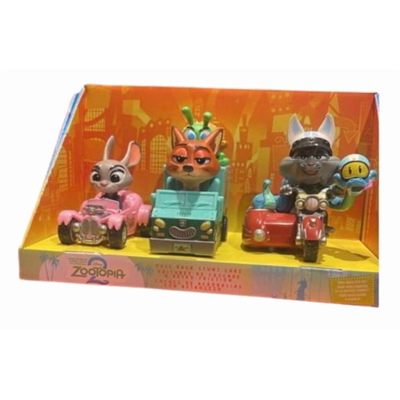 Disney Parks Zootopia 2 Pull Back Stunt Cars Set Toy New With Tag