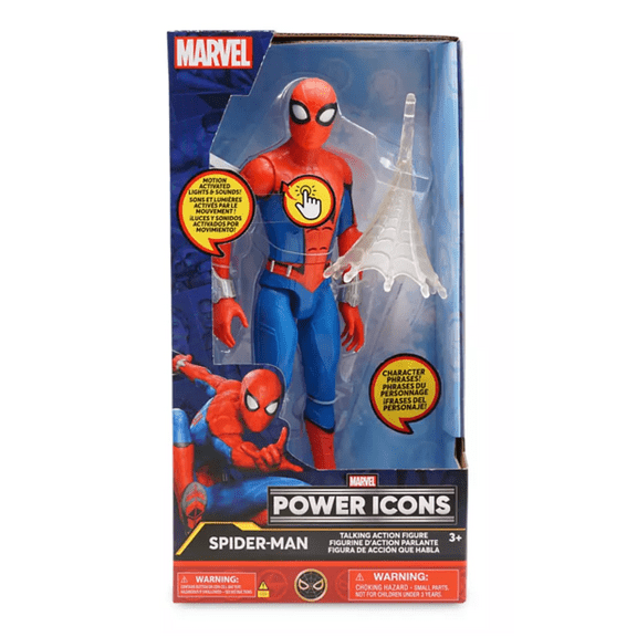 Disney ParksMarvel Spider-Man Talking Action Figure Power Icons New With Box