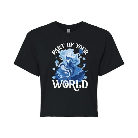 Disney - Part Of Your World  - Juniors Cropped Cotton Blend T-Shirt