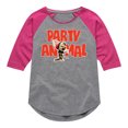 thumbnail image 1 of Disney - Party Animal - Toddler & Youth Girls Raglan Graphic T-Shirt, 1 of 5