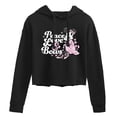 thumbnail image 1 of Disney - Peace Love And Bows  - Juniors Cropped Pullover Hoodie, 1 of 5