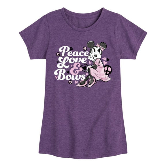 Disney - Peace Love And Bows - Toddler & Youth Girls Short Sleeve Graphic T-Shirt