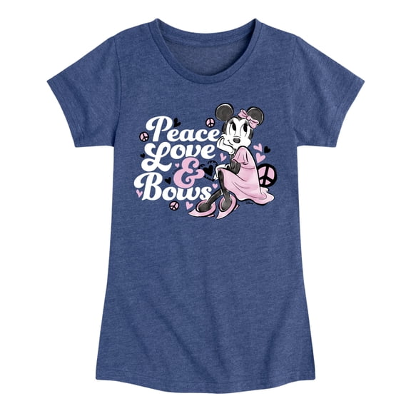 Disney - Peace Love And Bows - Toddler & Youth Girls Short Sleeve Graphic T-Shirt