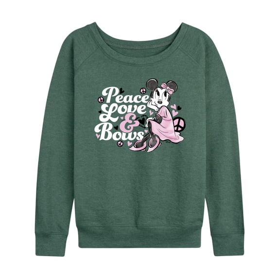 Disney - Peace Love And Bows - Women's Lightweight French Terry Long Sleeve Shirt