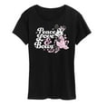 thumbnail image 1 of Disney - Peace Love And Bows - Women's Short Sleeve Graphic T-Shirt, 1 of 5