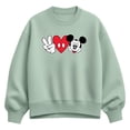 thumbnail image 1 of Disney - Peace Love Mickey Women's Oversized Fleece Crew Sweatshirt, 1 of 3