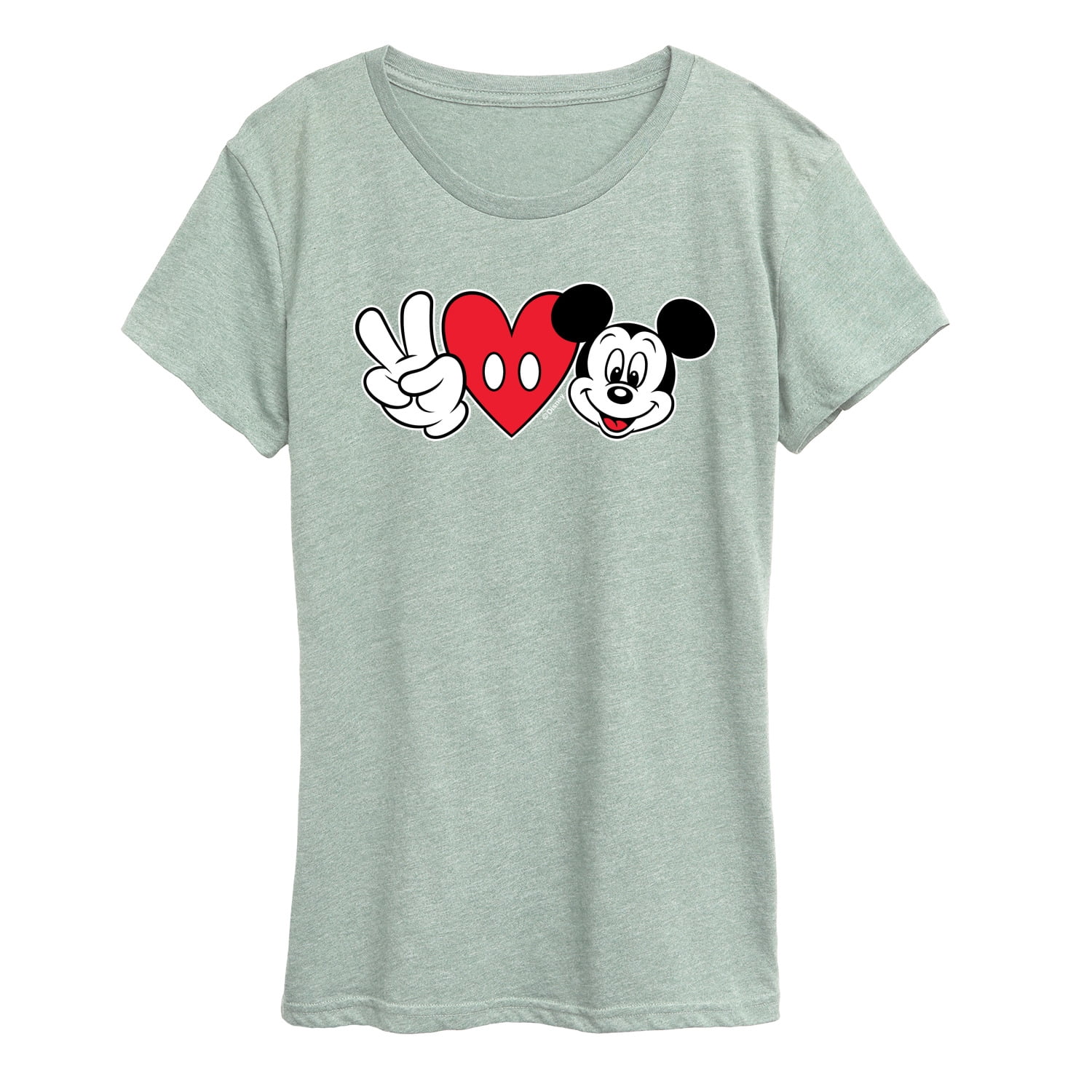 Disney - Peace Love Mickey - Women's Short Sleeve Graphic T-Shirt ...