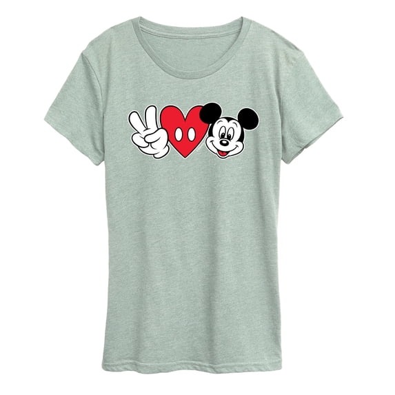 Disney - Peace Love Mickey - Women's Short Sleeve Graphic T-Shirt