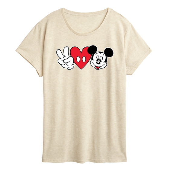 Disney - Peace Love Mickey - Women's Short Sleeve Graphic T-Shirt