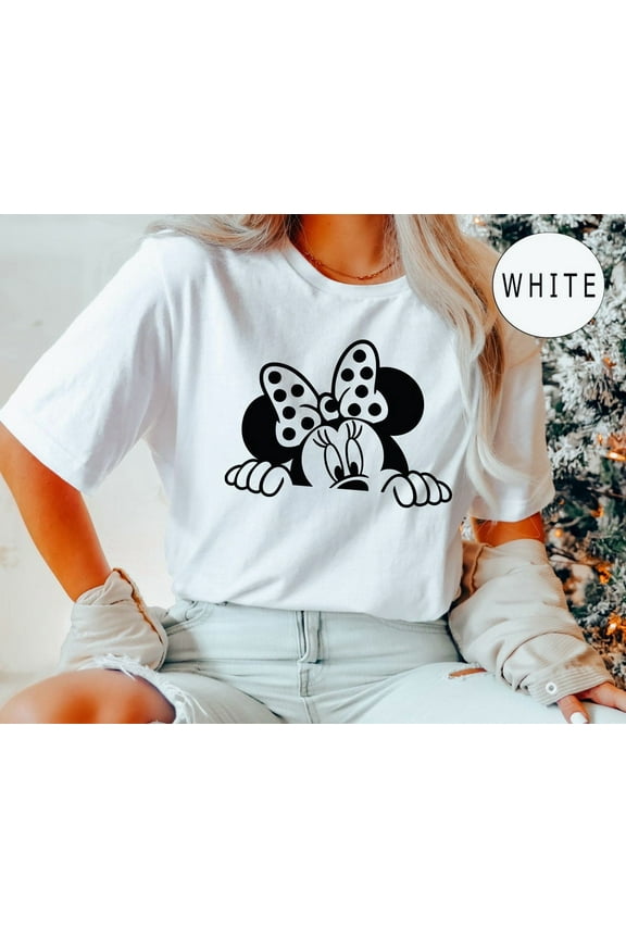 Peeking Minnie Shirt, Disney Family Vacation Shirt, Disney Worldshirt Tees, S-5Xl Shirt