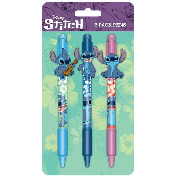 Disney Pens with Rubber Characters, 0.7 mm, Black Ink, 3 Pack