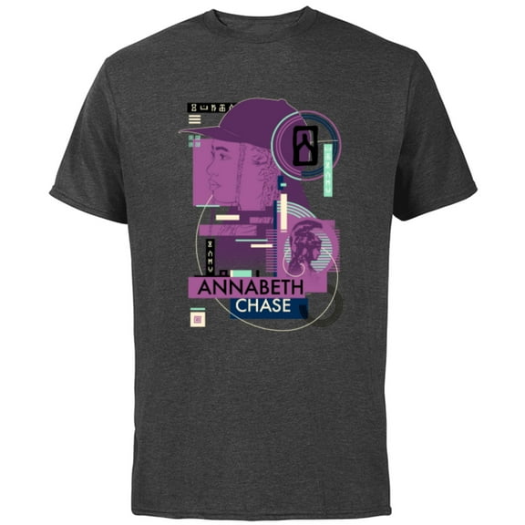 Disney Percy Jackson Annabeth Chase Athena Greek Vase Style - Short Sleeve Cotton T-Shirt for Adults - Customized-Charcoal