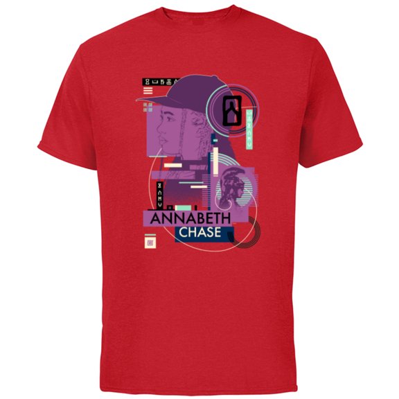 Disney Percy Jackson Annabeth Chase Athena Greek Vase Style - Short Sleeve Cotton T-Shirt for Adults - Customized-Red