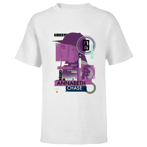 Disney Percy Jackson Annabeth Chase Athena Greek Vase Style - Short Sleeve T-Shirt for Kids - Customized-White