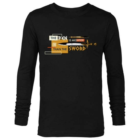 Disney Percy Jackson Riptide Pen is Mightier Than the Sword - Long Sleeve T-Shirt for Men - Customized-Black