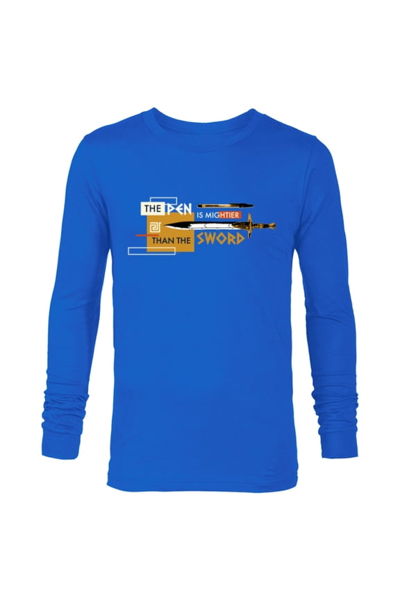 Percy Jackson Riptide Pen is Mightier Than the Sword - Long Sleeve T-Shirt for Men - Customized-Navy