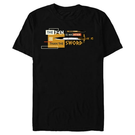 Disney Percy Jackson Riptide Pen is Mightier Than the Sword - Short Sleeve Blended T-Shirt for Adults - Customized-Black