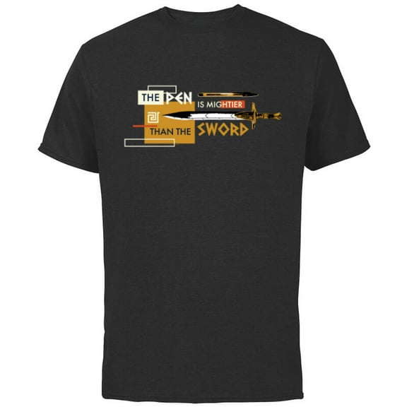 Disney Percy Jackson Riptide Pen is Mightier Than the Sword - Short Sleeve Cotton T-Shirt for Adults - Customized-Black
