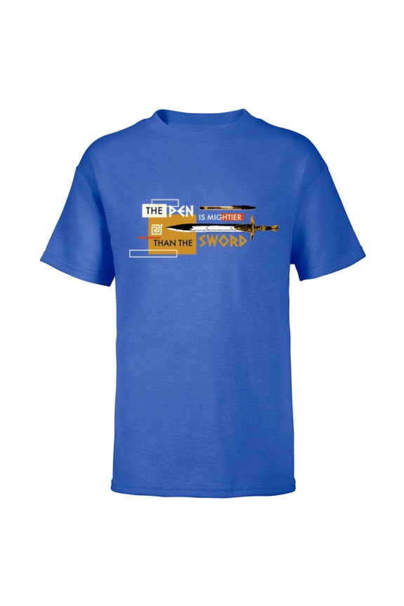 Percy Jackson Riptide Pen is Mightier Than the Sword - Short Sleeve T-Shirt for Kids - Customized-Royal