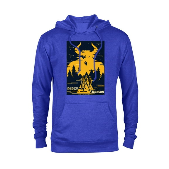 Disney Percy Jackson Three Heroes Against the Minotaur - Pullover Hoodie for Adults - Customized-Royal Heather