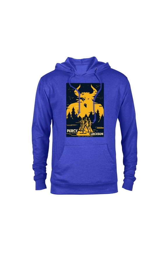 Percy Jackson Three Heroes Against the Minotaur - Pullover Hoodie for Adults - Customized-Royal Heather