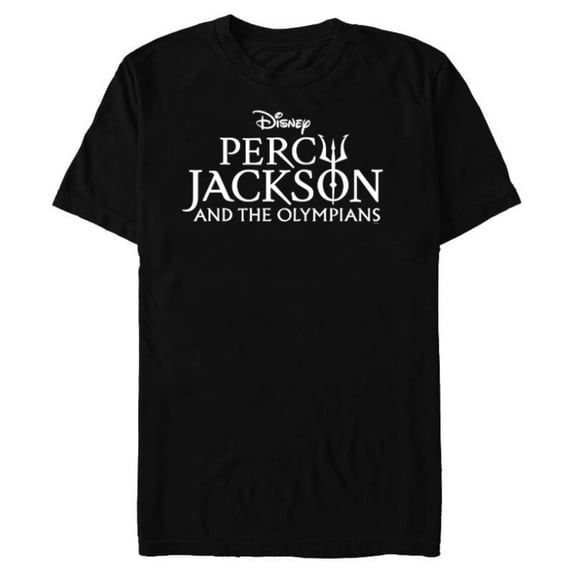 Disney Percy Jackson and the Olympians Series Title Logo - Short Sleeve Blended T-Shirt for Adults - Customized-Black