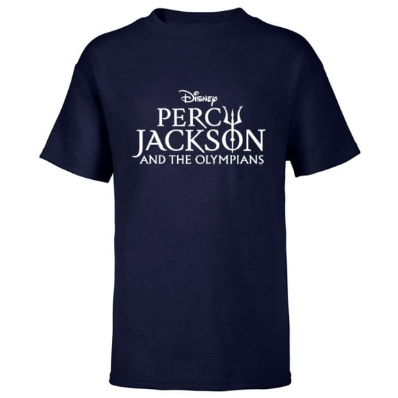 Disney Percy Jackson and the Olympians Series Title Logo - Short Sleeve T-Shirt for Kids - Customized-Navy