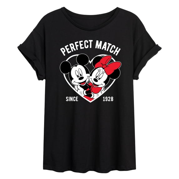 Disney - Perfect Match - Juniors Oversized Graphic T-Shirt