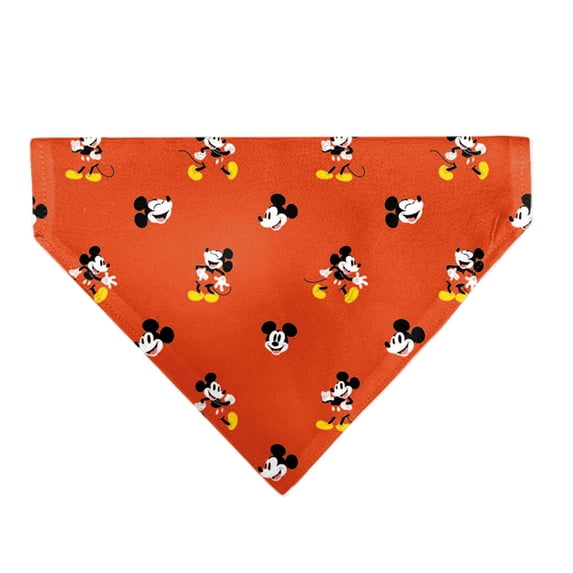 Disney Pet Bandana Mickey Mouse Poses and Expressions Scattered Red Slip On Collar Bandana Only