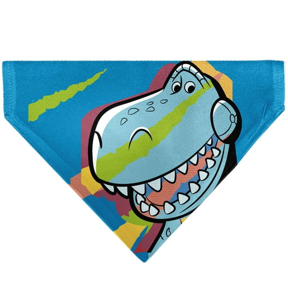Disney Pet Bandana Toy Story Rex Pop Art Pose Blue Multi Color Slip On CollarBandana Only
