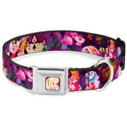 Disney Pet Collar, Dog Collar Metal Seatbelt Buckle, Alice the Queen of Hearts Scenes, 9.5 to 13 Inches 1.0 Inch Wide