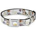 thumbnail image 1 of Disney Pet Collar, Dog Collar Metal Seatbelt Buckle, Beauty and the Beast Belle Castle Pose with Script, 20 to 31 Inches 1.5 Inch Wide, 1 of 9