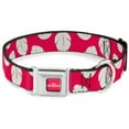 thumbnail image 1 of Disney Pet Collar, Dog Collar Metal Seatbelt Buckle, Lilo Stitch Bounding Lilo Dress Leaves Red Ivory, 9.5 to 13 Inches 1.0 Inch Wide, 1 of 9