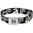thumbnail image 1 of Disney Pet Collar, Dog Collar Metal Seatbelt Buckle, Nightmare Before Christmas Zero Expressions Black White, 20 to 31 Inches 1.5 Inch Wide, 1 of 9