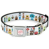 Disney Pet Collar, Dog Collar Metal Seatbelt Buckle, Pixar Holiday Collection Nutcracker Characters Lineup White, 9.5 to 13 Inches 1.0 Inch Wide