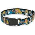 thumbnail image 1 of Disney Pet Collar, Dog Collar Plastic Buckle, Alice In Wonderland Poses Clock Bottle Black White Blues, 16 to 23 Inches 1.5 Inch Wide, 1 of 6