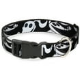 thumbnail image 1 of Disney Pet Collar, Dog Collar Plastic Buckle, Nightmare Before Christmas Zero Expressions Black White, 9.5 to 14.5 Inches 0.5 Inch Wide, 1 of 6