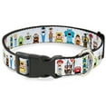 thumbnail image 1 of Disney Pet Collar, Dog Collar Plastic Buckle, Pixar Holiday Collection Nutcracker Characters Lineup White, 16 to 23 Inches 1.5 Inch Wide, 1 of 1