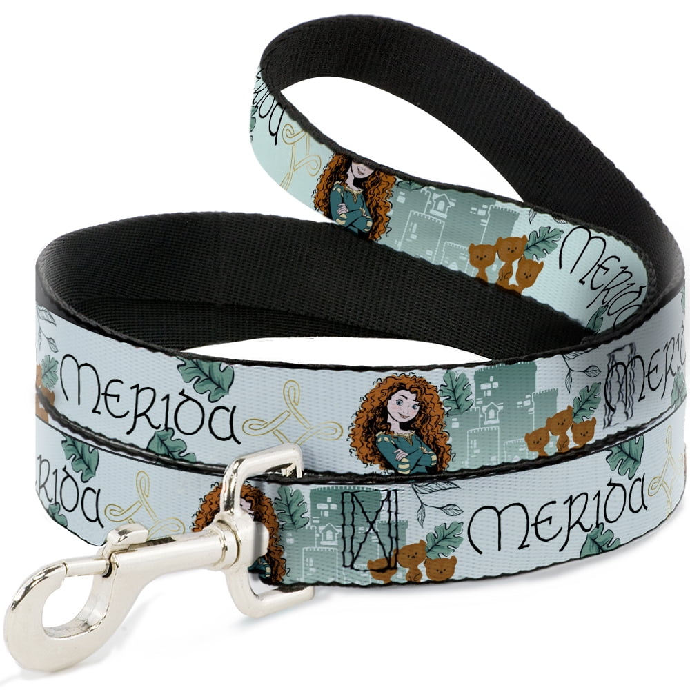 Disney Pet Leash, Dog Leash, Brave Merida Castle and Three Bear Brothers Pose with Script, 4 Feet Long 1.0 Inch Wide