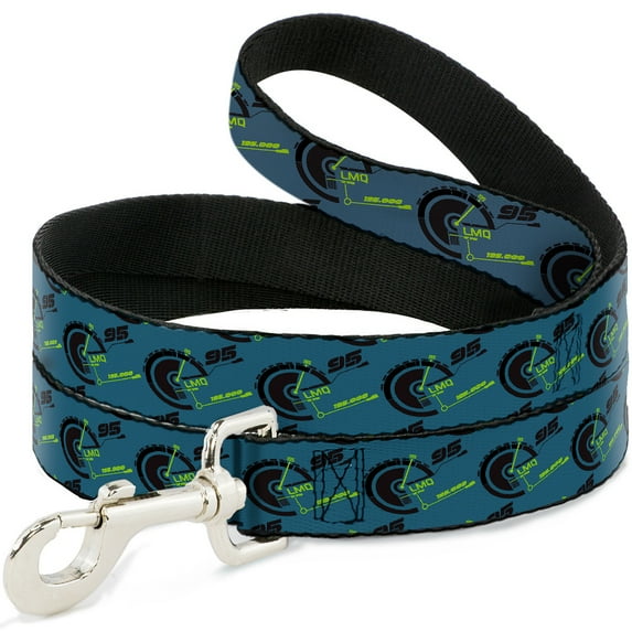 Disney Pet Leash, Dog Leash, Cars 3 LMQ 95 Tachometer Blue Black Green, 6 Feet Long 1.0 Inch Wide