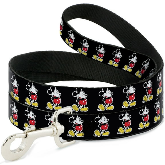 Disney Pet Leash, Dog Leash, Classic Mickey Mouse Pose Black, 6 Feet Long 1.0 Inch Wide
